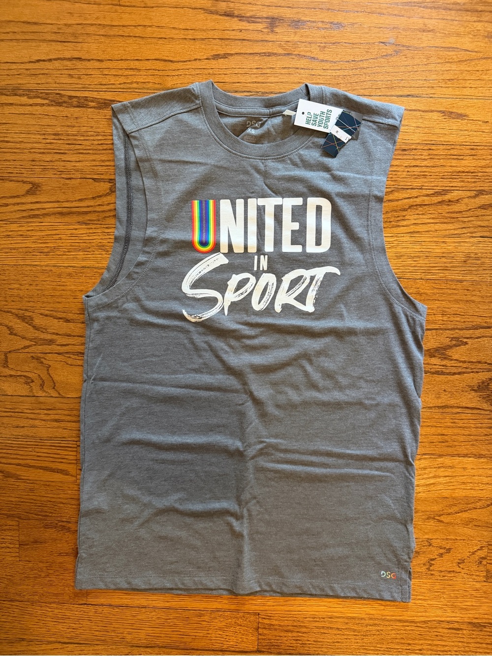 DSG Gray Graphic T‑Shirt with Rainbow Accent